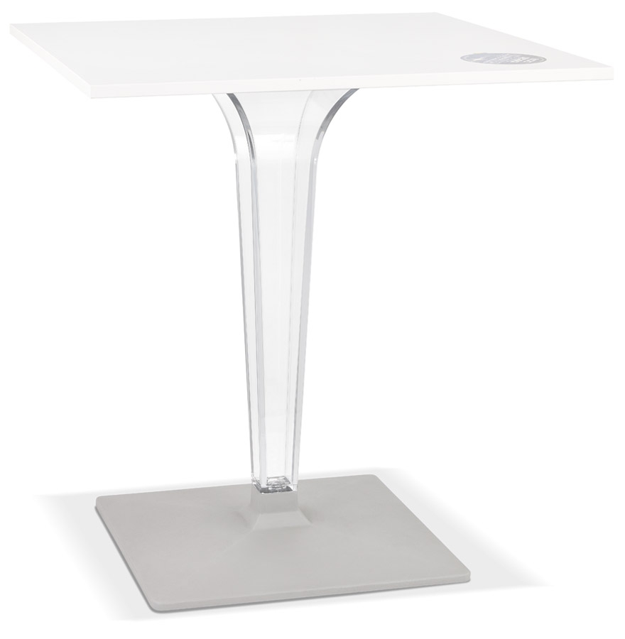 Table de terrasse carrée 'LIMPID' blanche intérieur/extérieur - 68x68 cm vue1