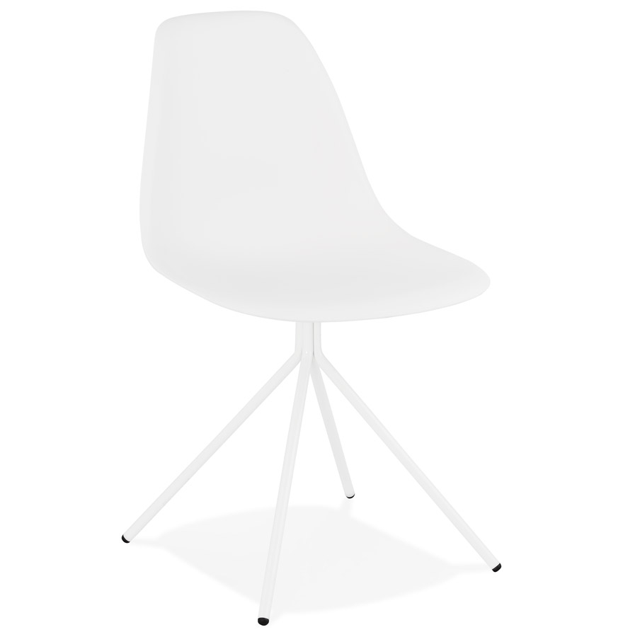 Chaise moderne 'LORY' blanche avec pied en métal vue1
