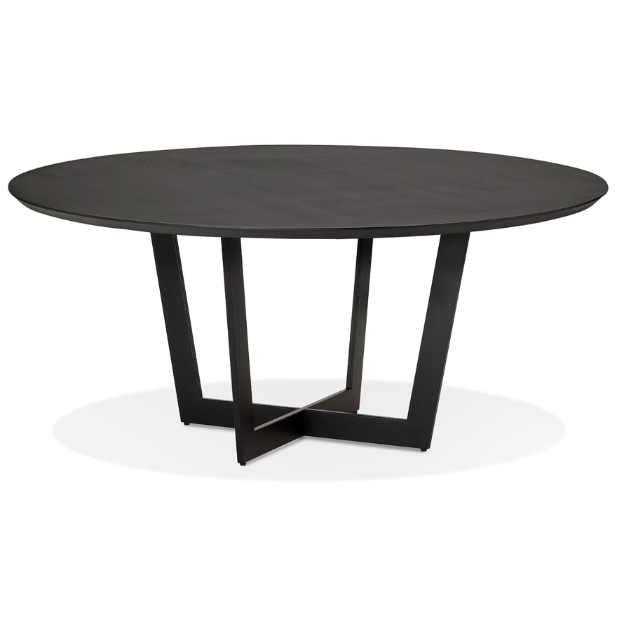 Table de salle à manger ronde 'LULU' en bois et métal noir - Ø120 cm vue1