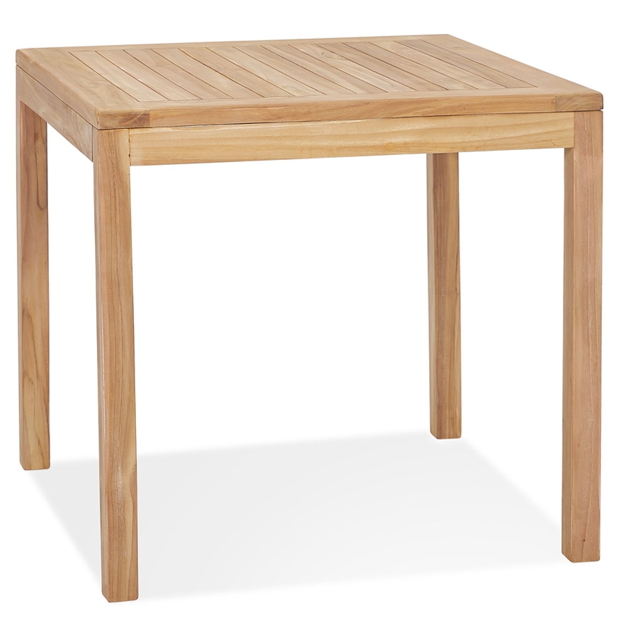 Table à diner carrée intérieure/extérieur 'MOUSTIK' en bois Teck naturel - 80x80 cm vue1