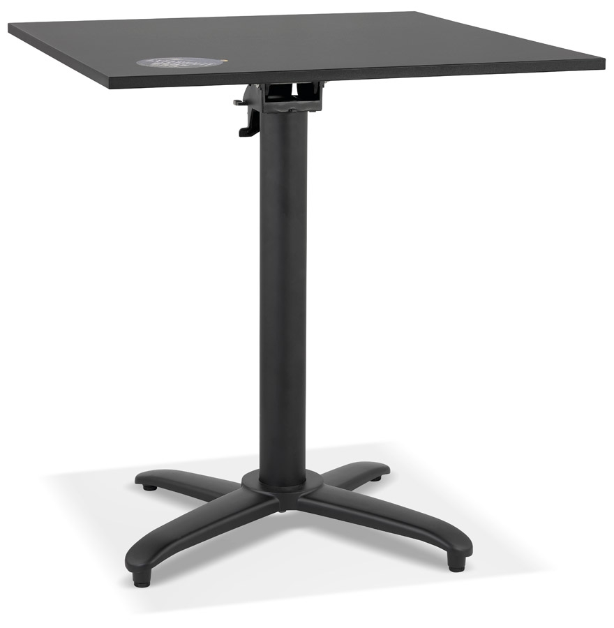 Table de terrasse pliable 'NOCTALI' carrée noire - 68x68 cm vue1