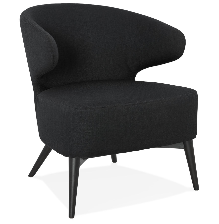 Fauteuil lounge design 'ODILE' noir vue1