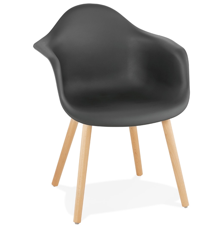 Chaise avec accoudoirs 'OLIVIA' noire style scandinave vue1
