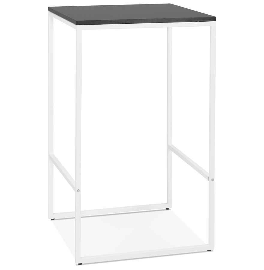 Table haute style industriel 'ORTOS' avec plateau noir et structure blanche idéale pour les professionnels vue1