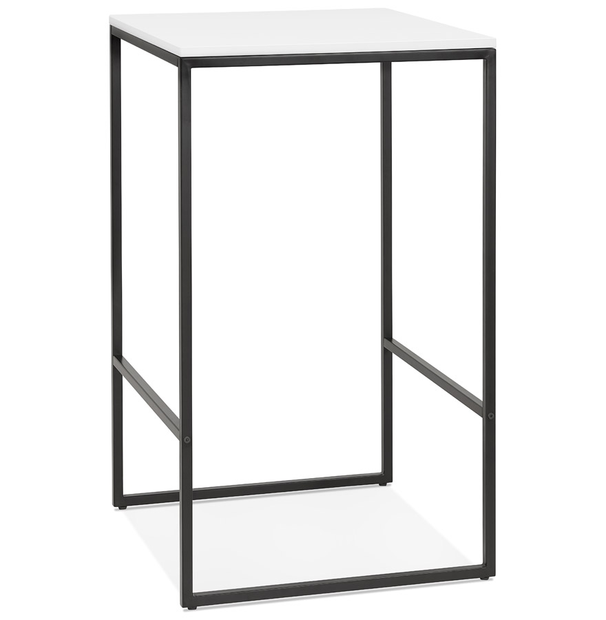 Table haute style industriel 'ORTOS' avec plateau blanc et structure noire idéale pour les professionnels vue1