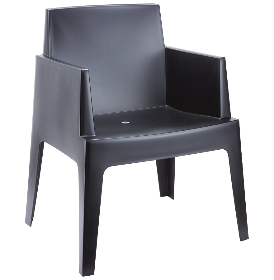 Chaise design 'PLEMO' noire en matière plastique vue1