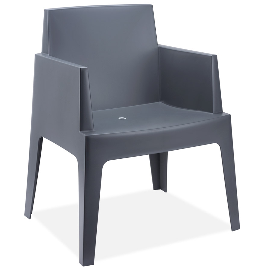 Chaise design 'PLEMO' gris foncé en matière plastique vue1