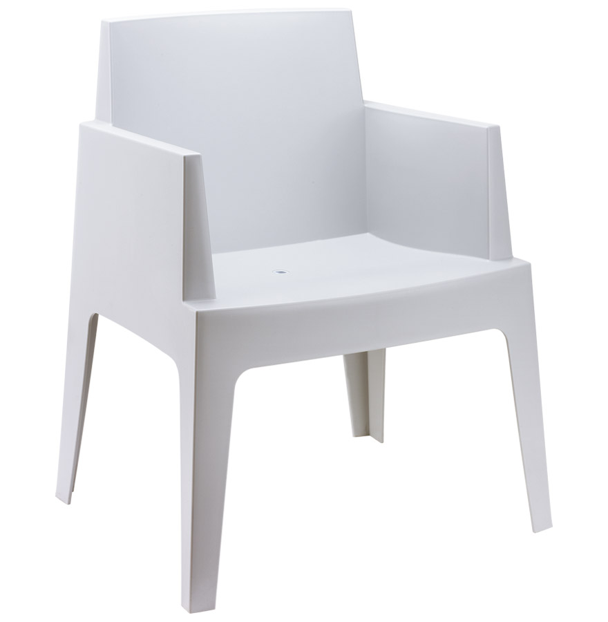 Chaise design 'PLEMO' grise claire en matière plastique vue1
