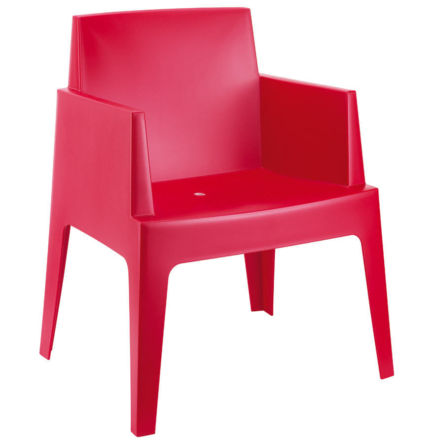 Chaise design 'PLEMO' rouge en matière plastique vue1