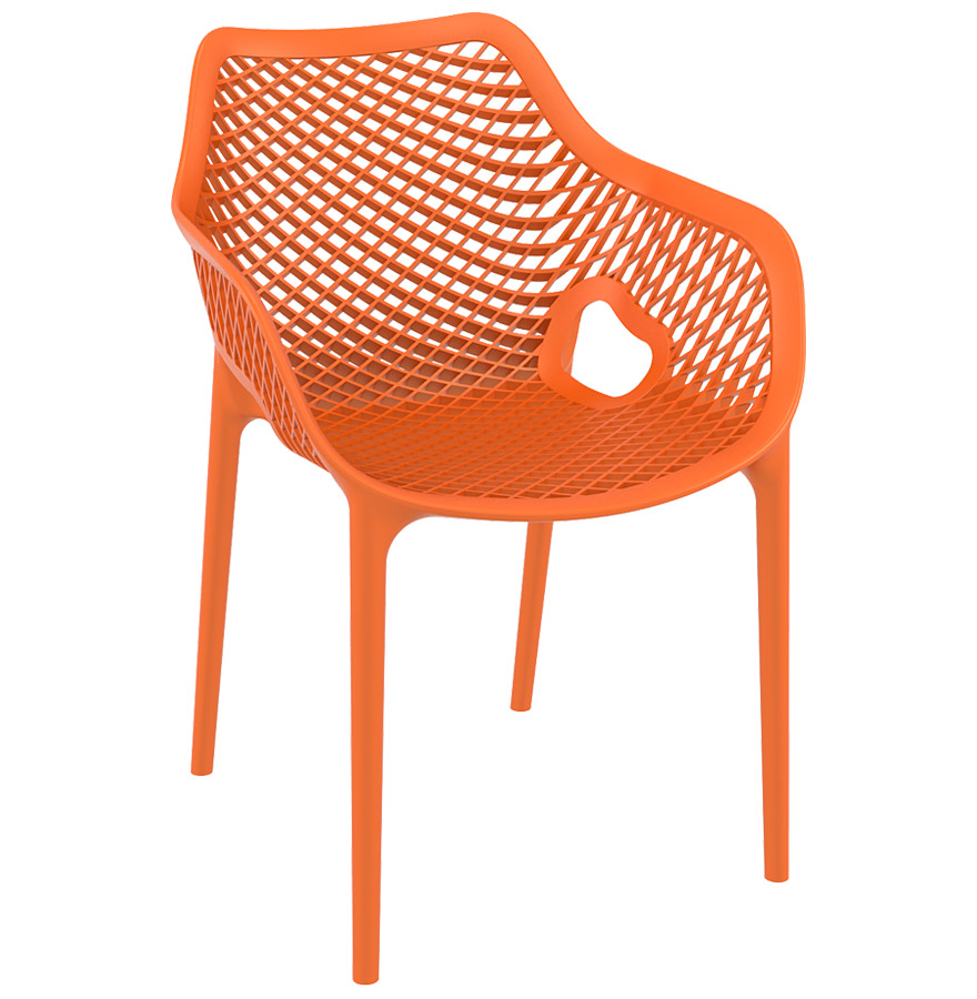 Chaise de jardin / terrasse 'SISTER' orange en matière plastique vue1