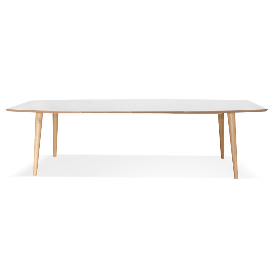 Table à dîner extensible 'SOLANA' blanche en bois style scandinave - 170(270)x100 cm vue1