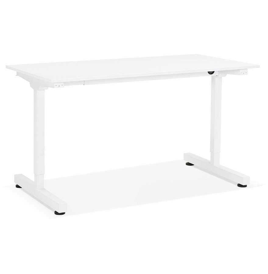 Bureau assis/debout droit 'STAND UP' blanc réglable en hauteur - 140x70 cm vue1