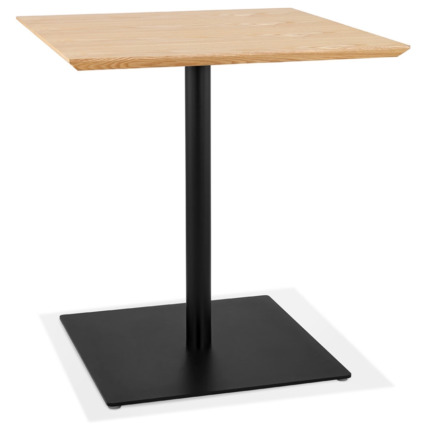 Table carrée design 'SUMO' en bois finition naturelle et métal noir - 70x70 cm vue1