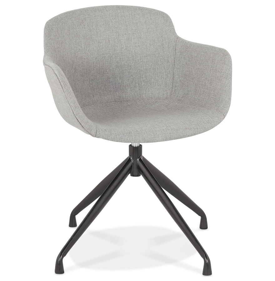 Chaise design avec accoudoirs 'SWAN' en tissu gris vue1