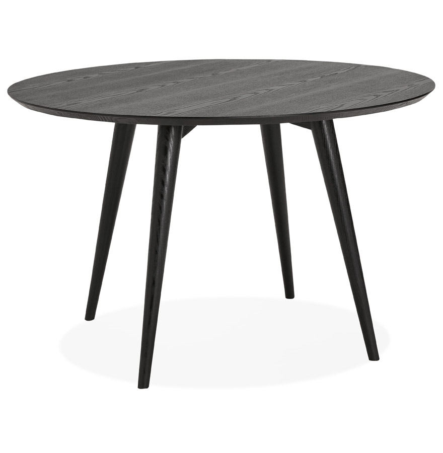 Table à dîner ronde 'SWEDY' en bois noir - Ø 120 cm vue1