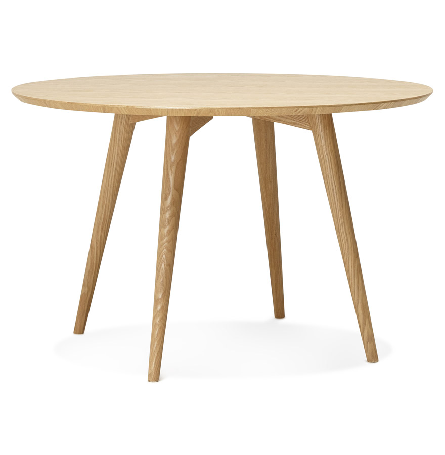 Table à dîner ronde 'SWEDY' en bois style scandinave - Ø 120 cm vue1