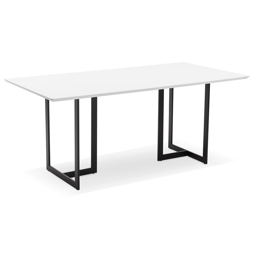 Table à diner / bureau design 'TITUS' en bois blanc - 180x90 cm vue1