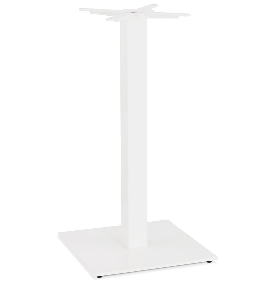 Pied de table carré 'TOWER' 110 en métal blanc intérieur/extérieur vue1