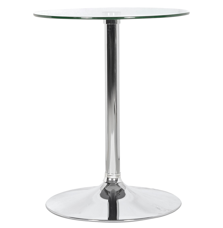 Table ronde 'TRAK' en verre avec un pied chromé - Table HoReCa Ø 60 cm vue1