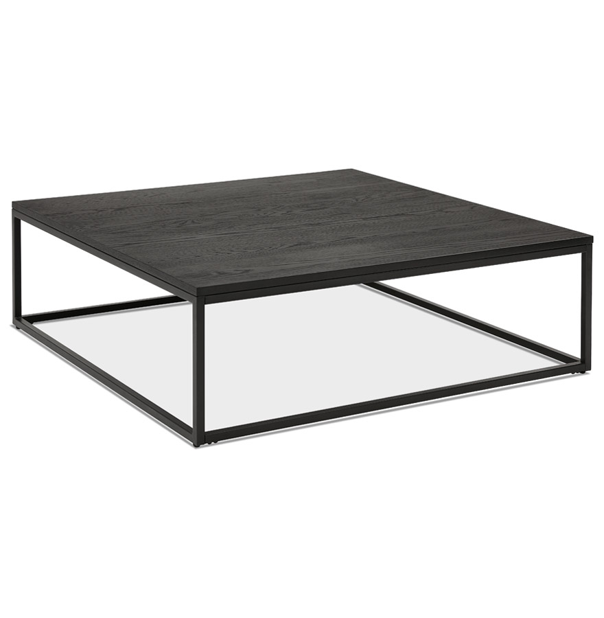 Grande table basse style industriel 'TRIBECA' en bois et métal noir vue1