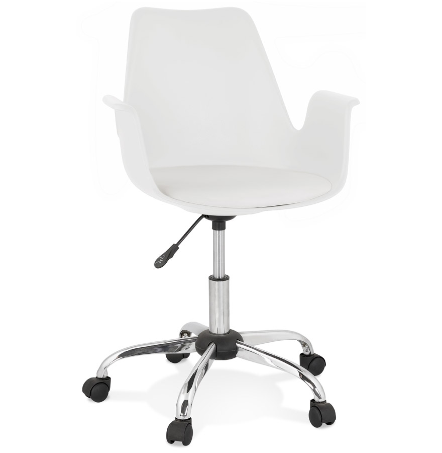 Chaise de bureau avec accoudoirs 'TRIP' blanche design vue1