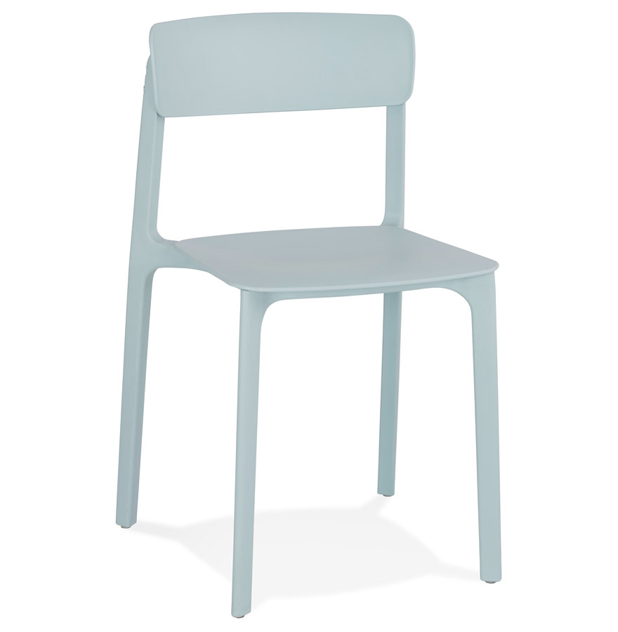 Chaise intérieur / extérieur empilable 'TROPICAL' en matière plastique bleu pastel vue1
