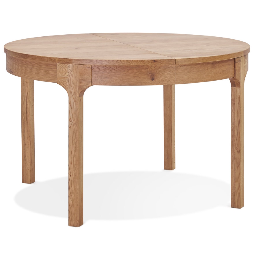 Table de salle à manger ronde extensible 'VINUS' en bois finition naturelle - Ø 120(180)x120 cm vue1