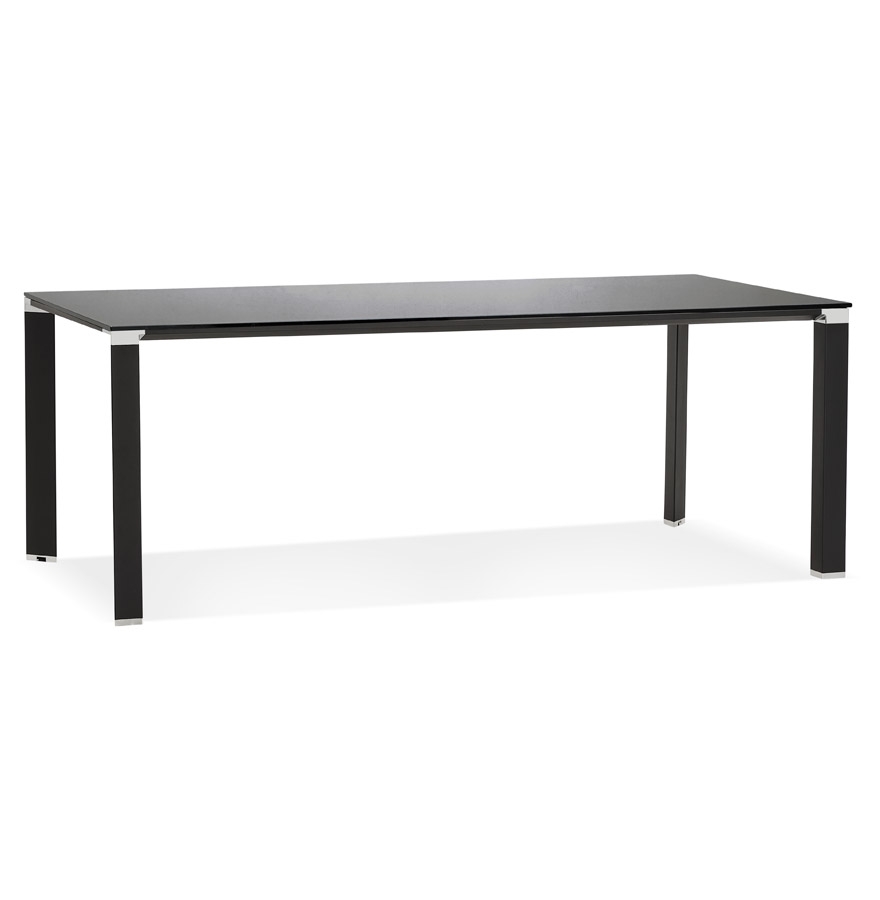 Table de réunion / à manger design 'XLINE' en verre noir - 200x100 cm vue1